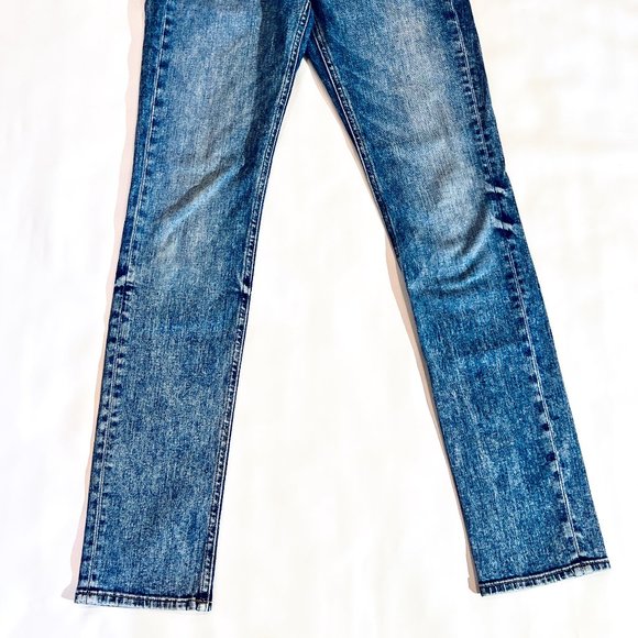 rag & bone Denim - Acid Blue "10 Inch Dre" Low-Rise Slim Boyfriend Jeans - Picture 3 of 5